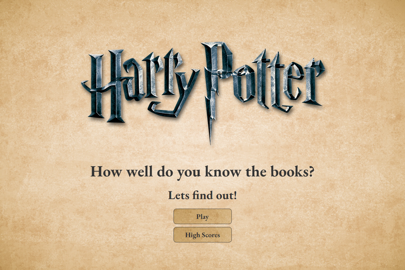 Harry Potter Game Homepage